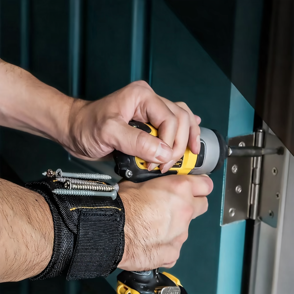 an arm wearing the magnetic wristband