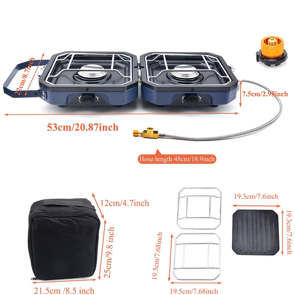 Detailes of double portable camping stove