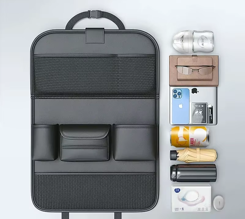 Seat Back Storage Bag with many different object storages