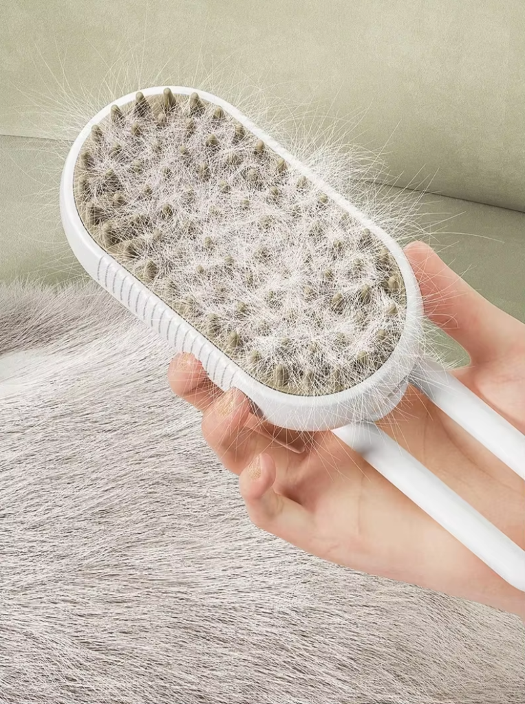 grooming brush full of fur
