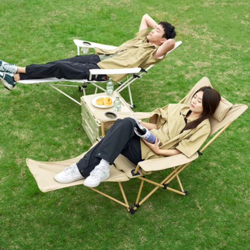 2fce4585-fc49-496f-9f1a-91f7bda9f101967083.png 2-in-1 Reclining Camping Chair Adjustable Backrest & Camp