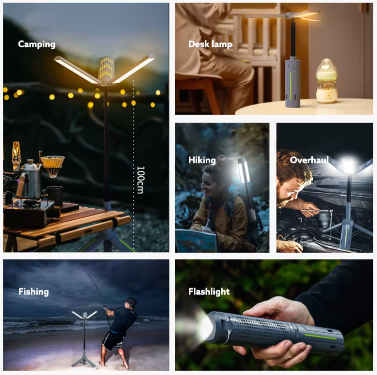 Many different light modes of camping lamp