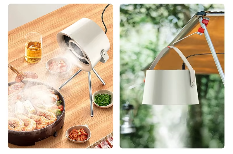 portable exhaust fan in different positions