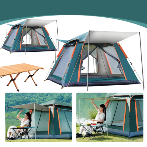 Different positions of camping tent