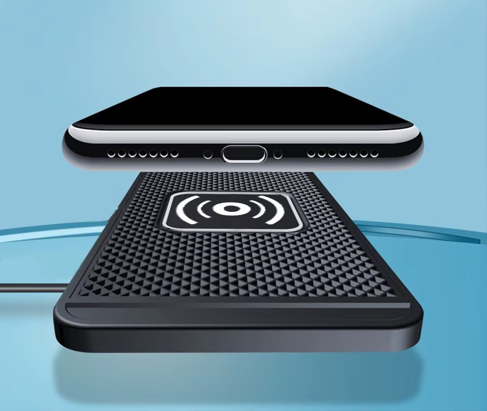 putting a cellphone on the wireless charger