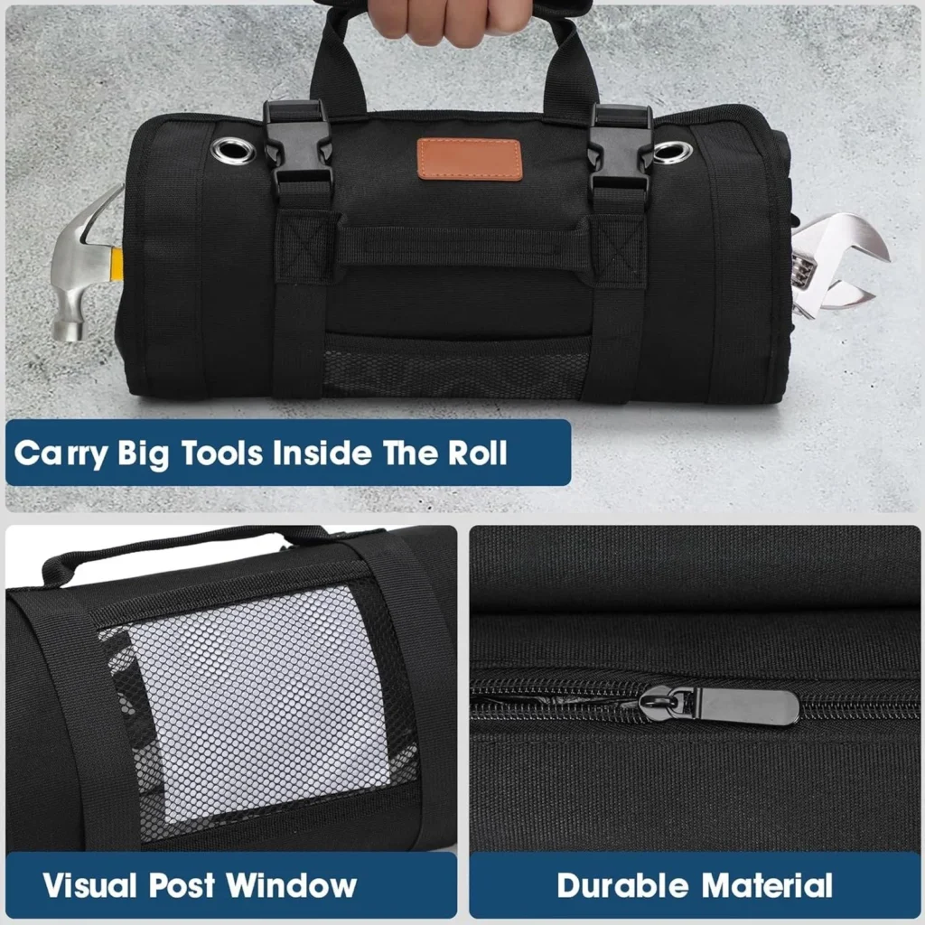 Close up on storage tool bag