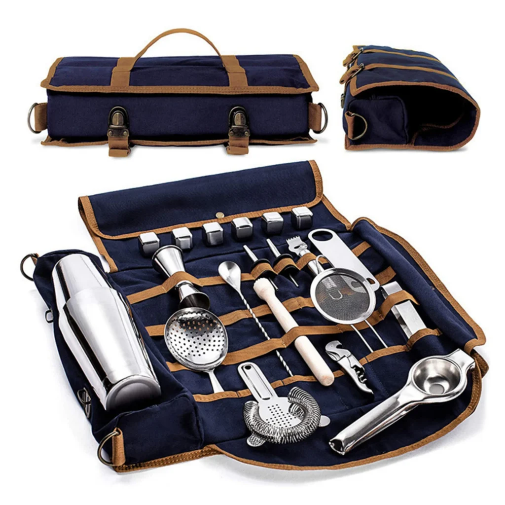 Blue version of the Portable Bartender kit