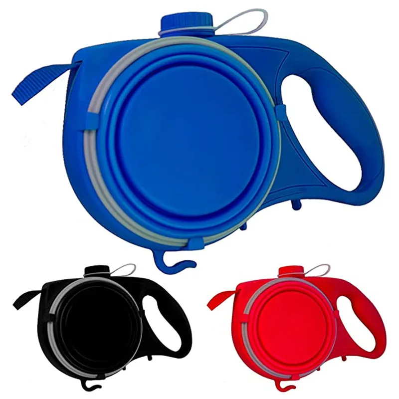 black, blue and red dog leash