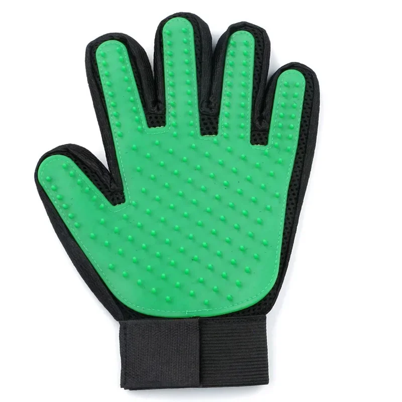 left green color grooming glove