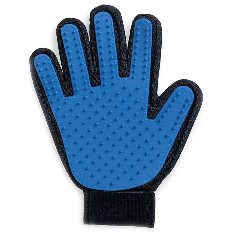 right blue color grooming glove