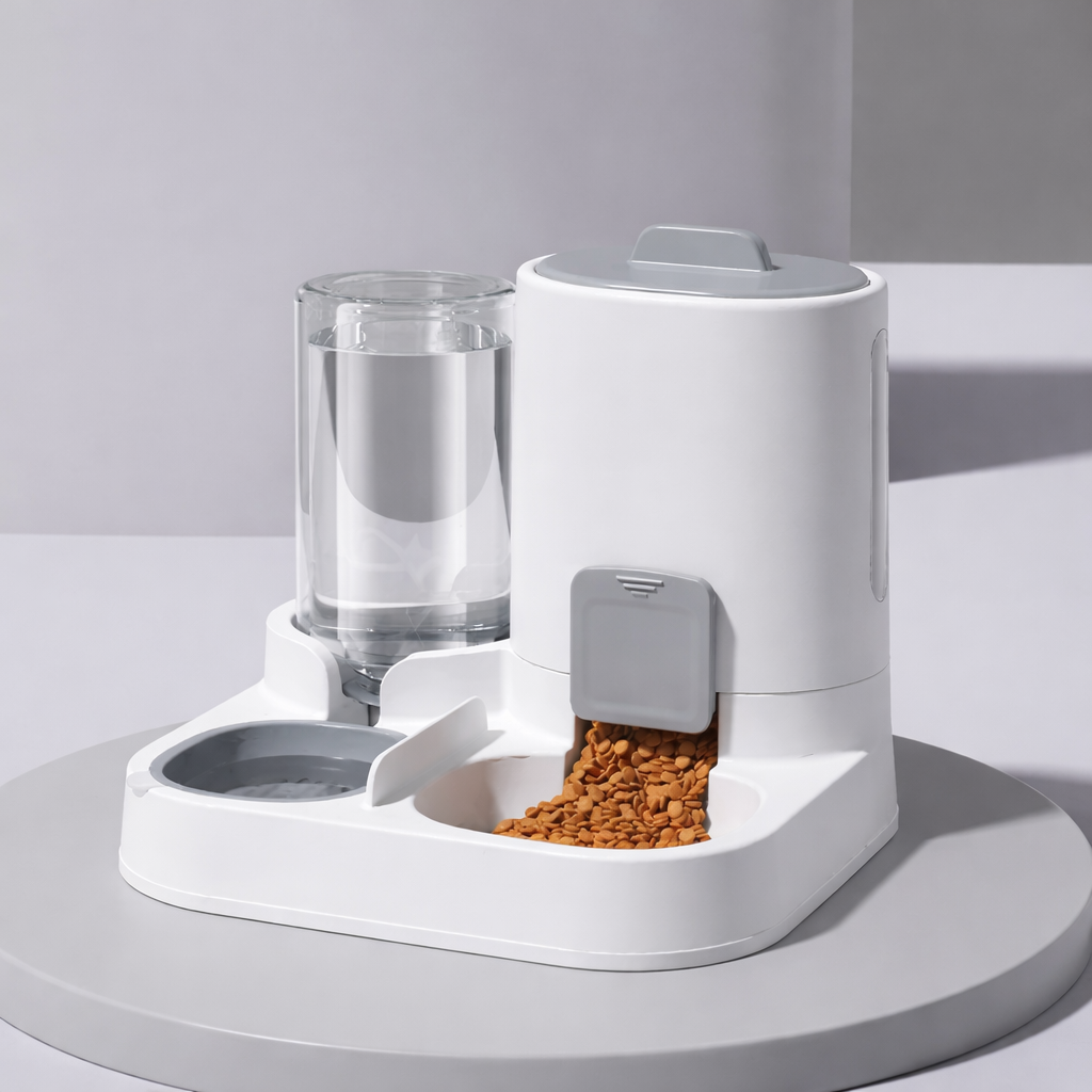 Automatic pet bowl with water and food refill