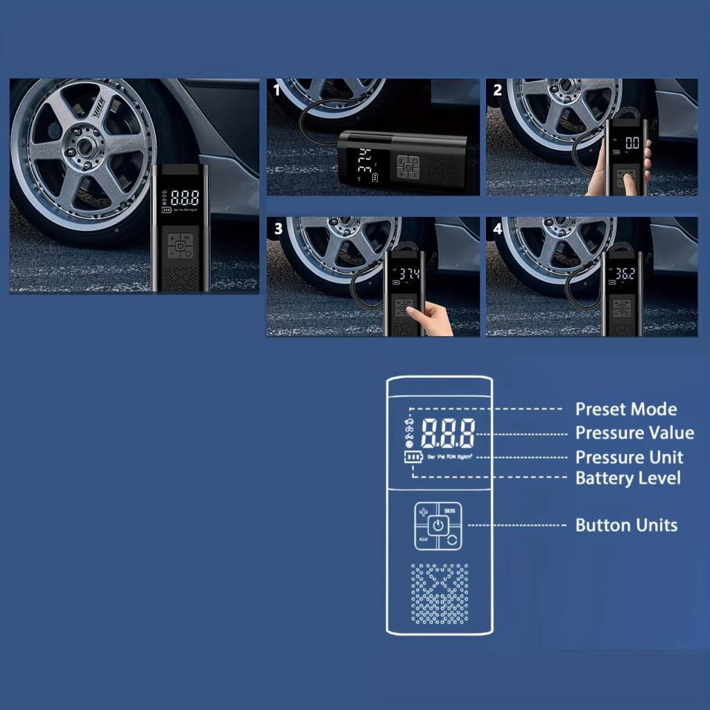 portable air compressor display