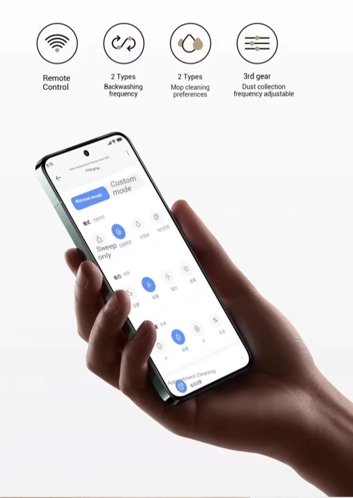 Smart phone with vacuum cleaner app