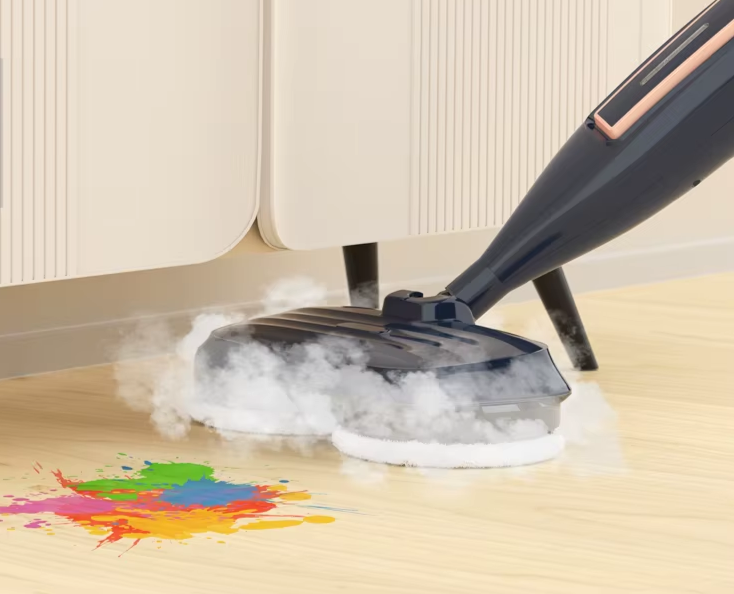 vacuum cleaner washing the painted ground