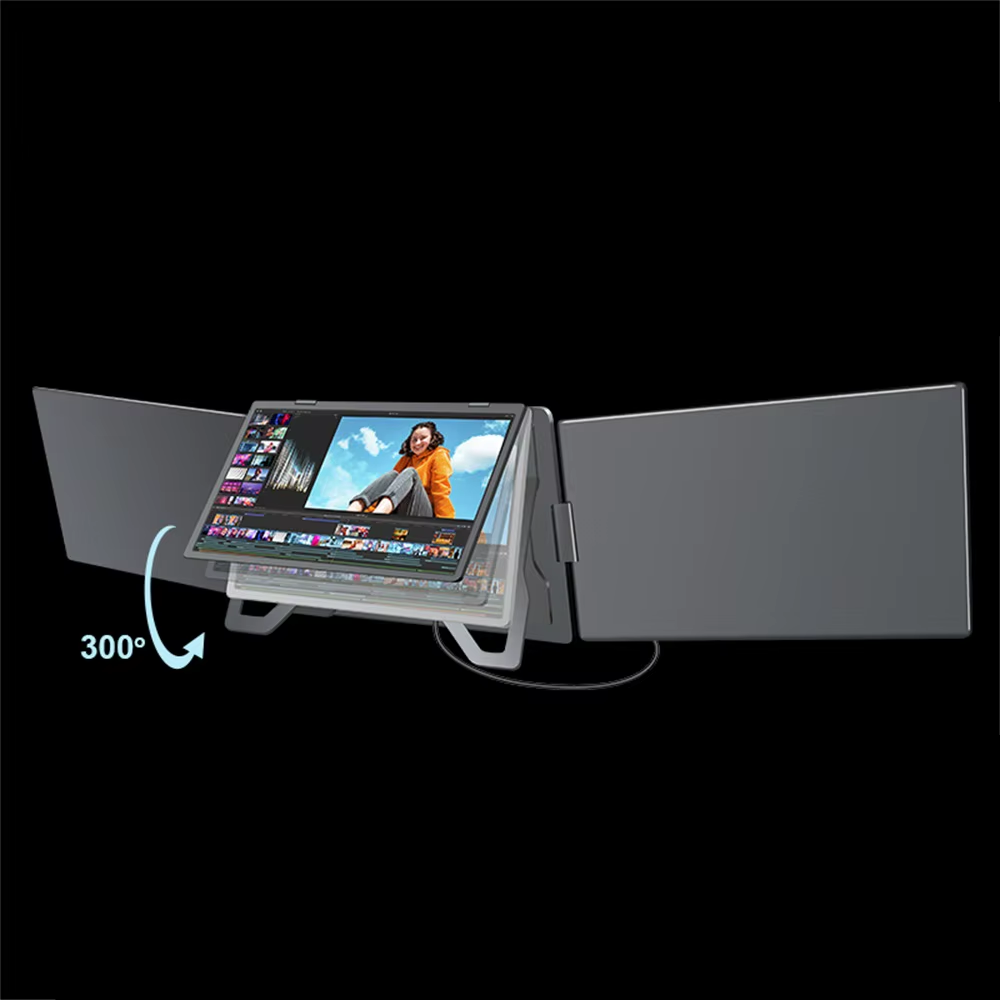 triple portable monitor rotation screen