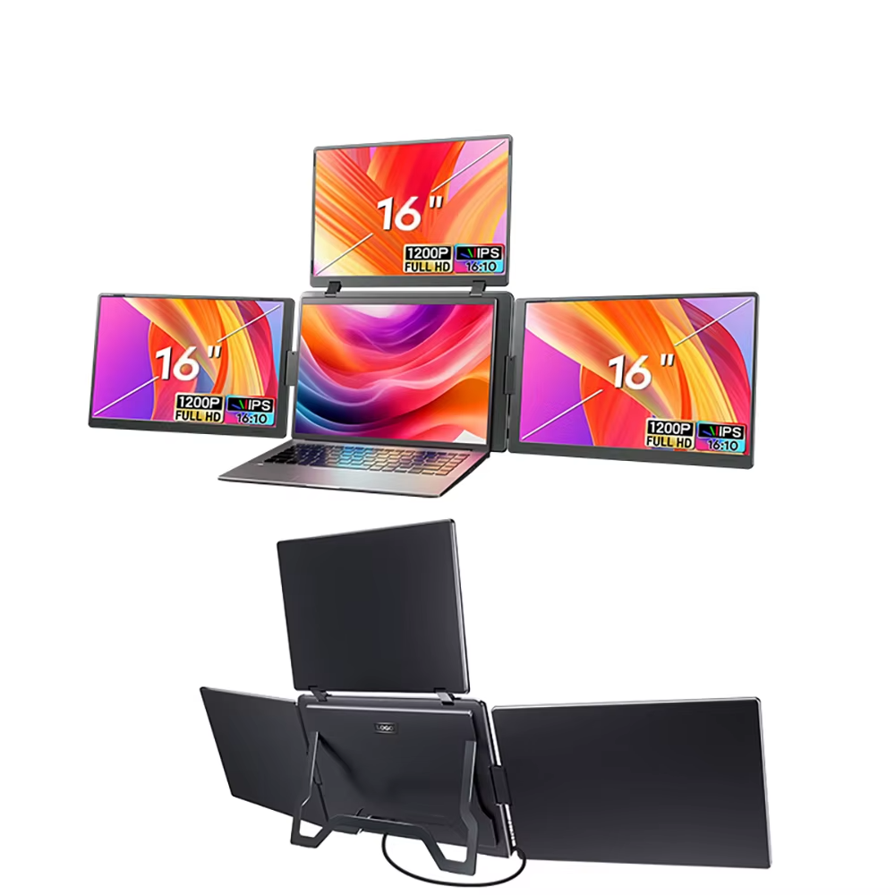triple portable monitor 16 inches