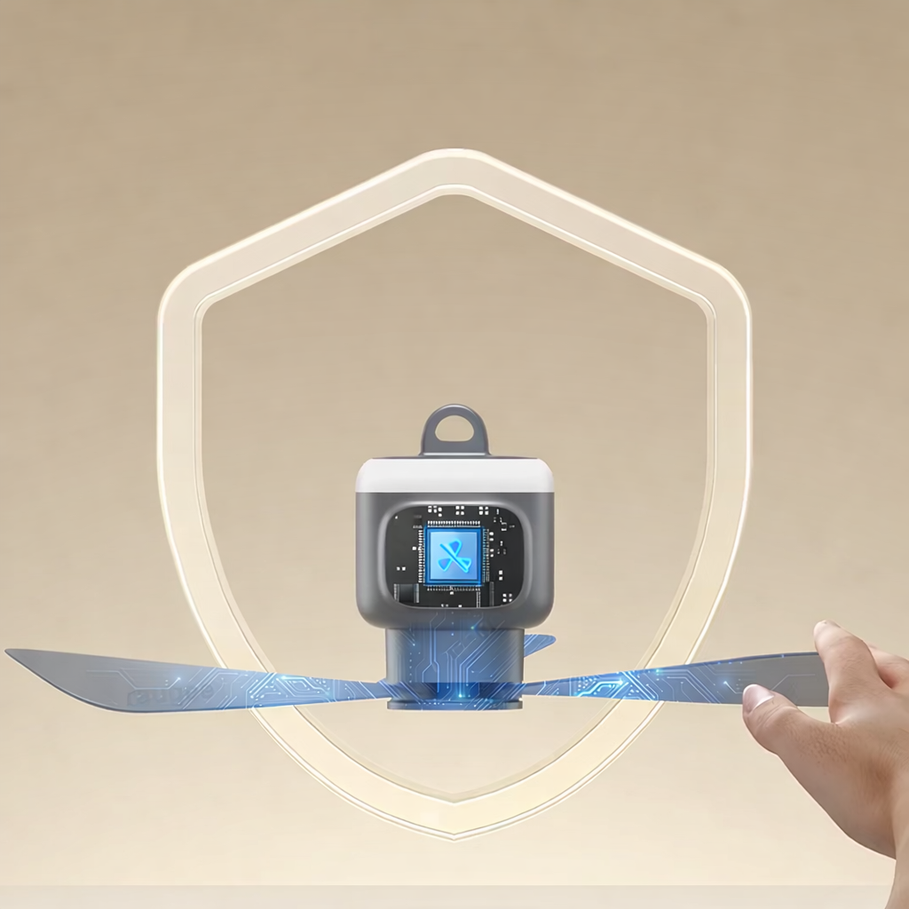 auto protection hands touch on ceiling fan blades