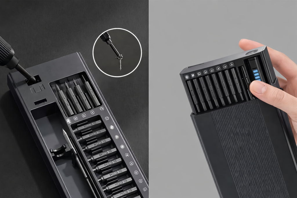 opened and closed screwdriver set