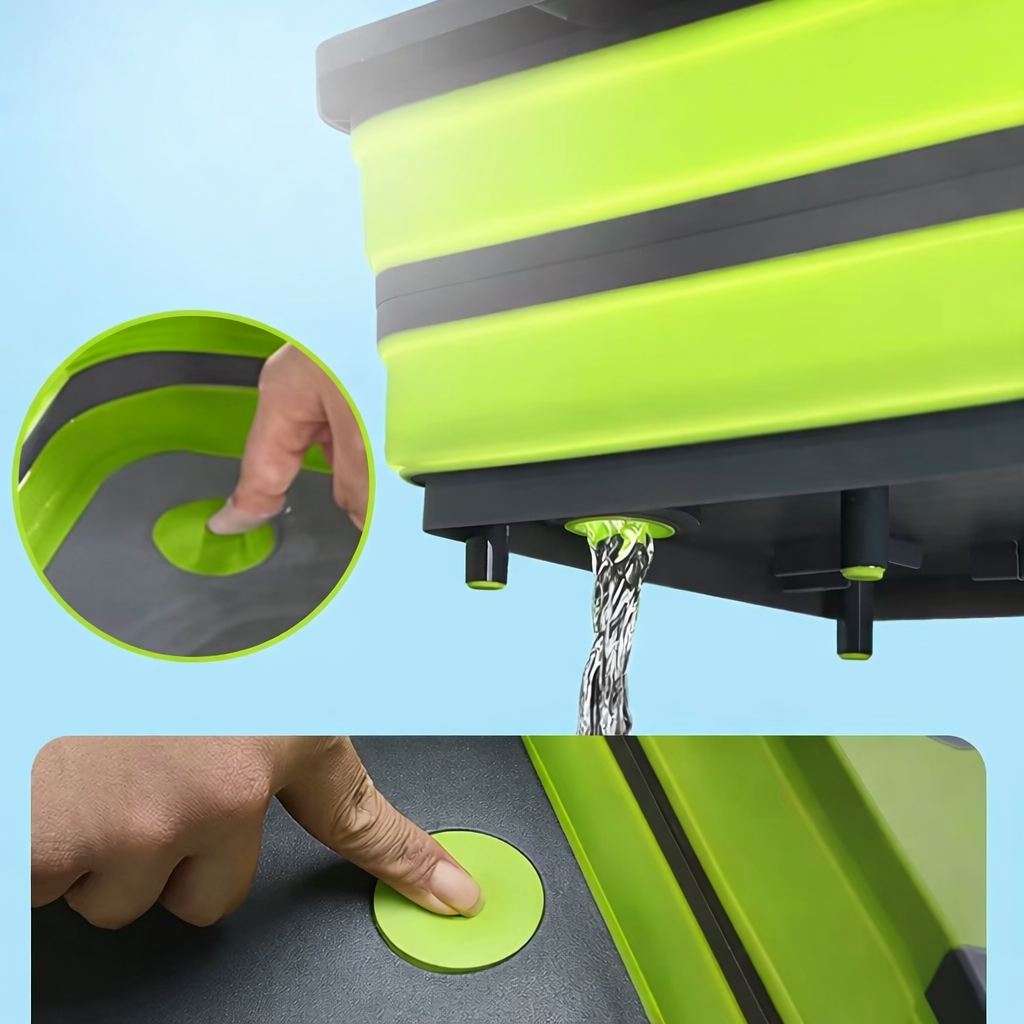 portable and foldable space saving basin draining hole function