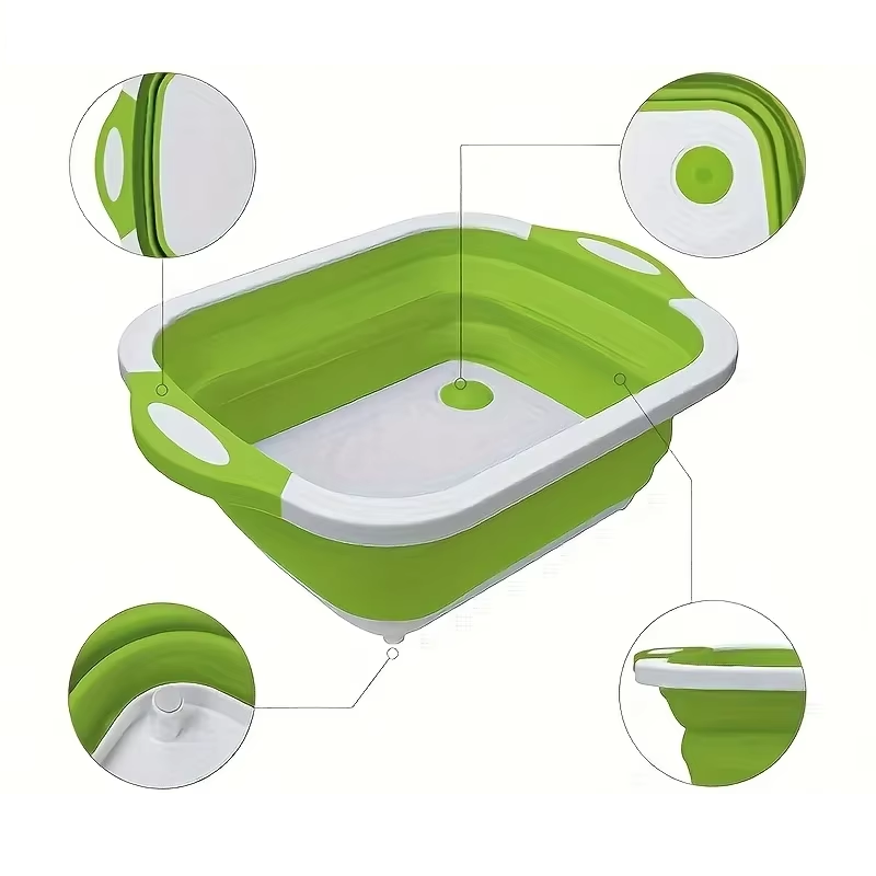 portable and foldable space saving basin features