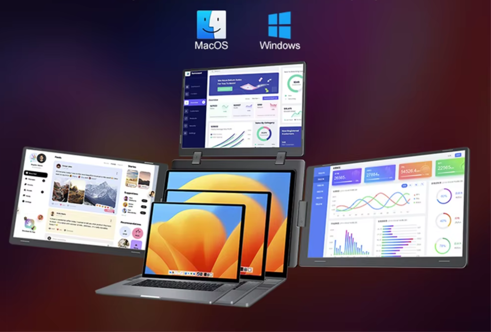 triple portable monitor for mac and windows