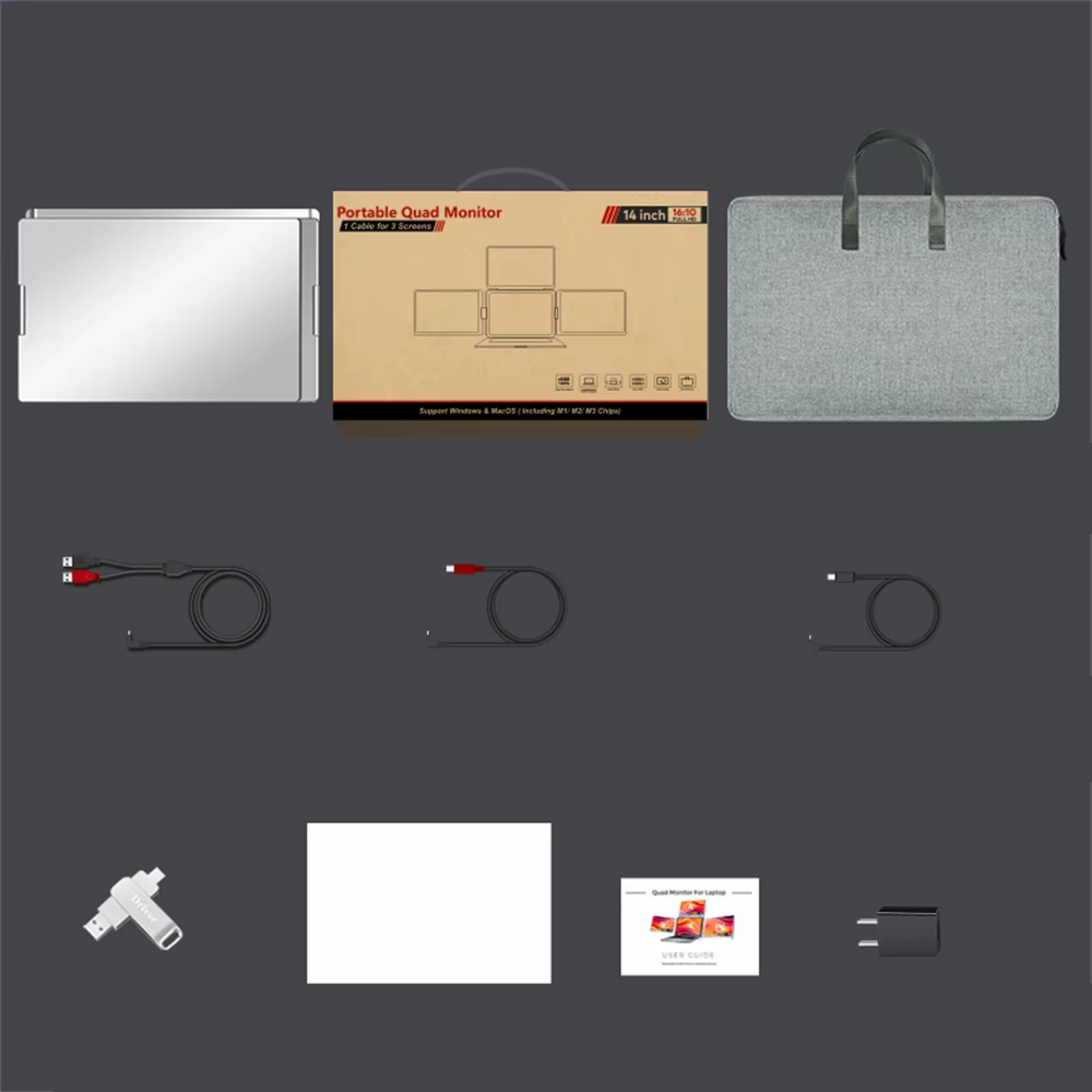 pack list of triple portable monitor