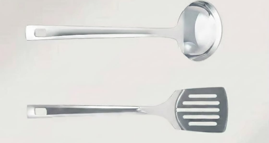 stainless steal tools from portable kitchen set