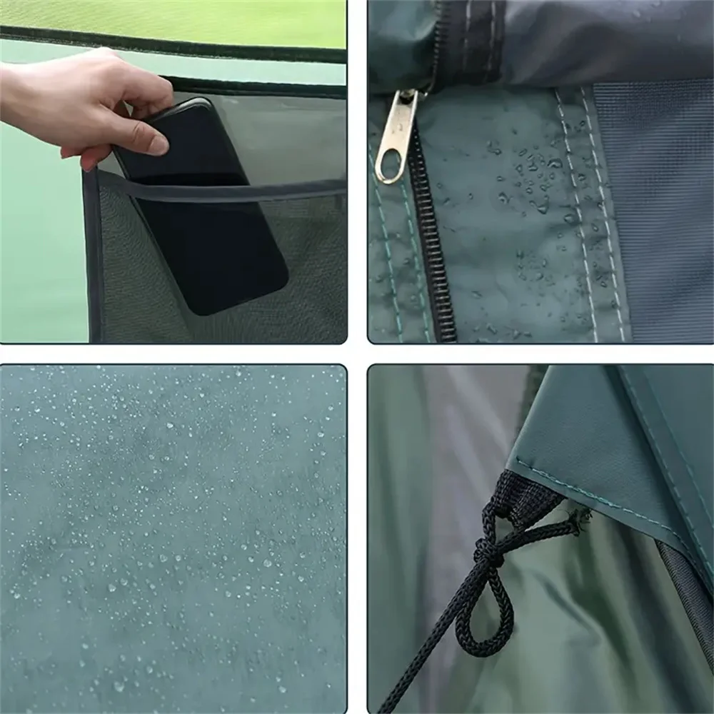 inside pocket, zipper lock, material type and attach rope