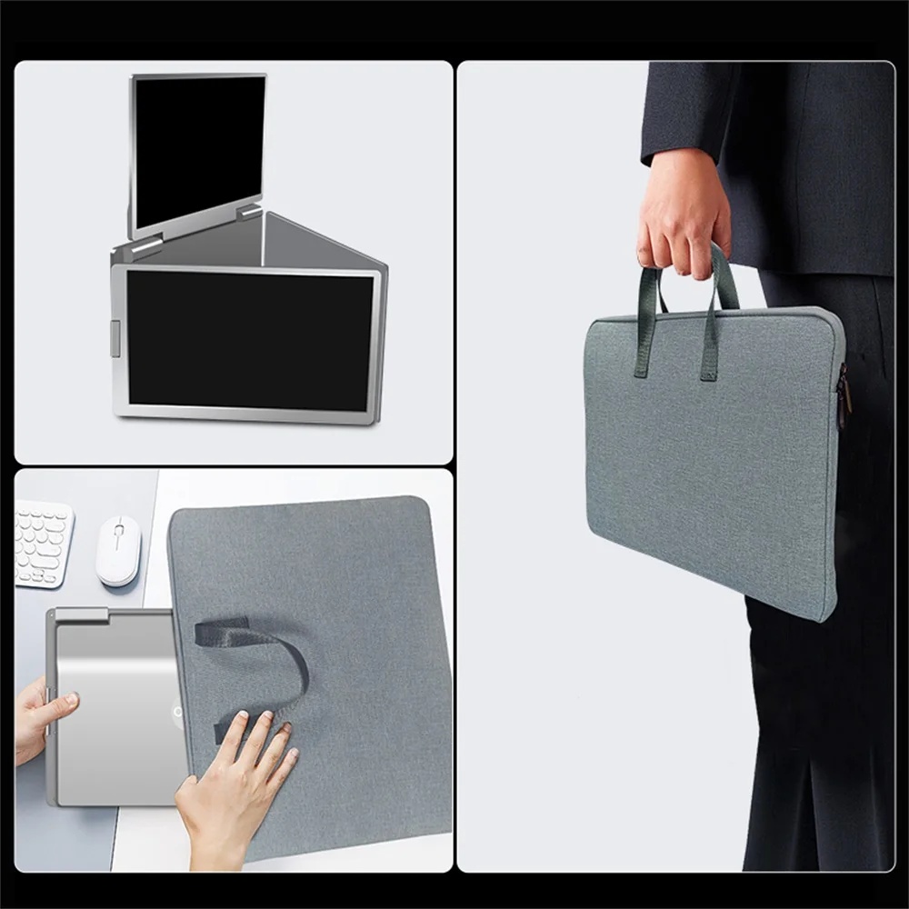 folded triple portable monitor packed