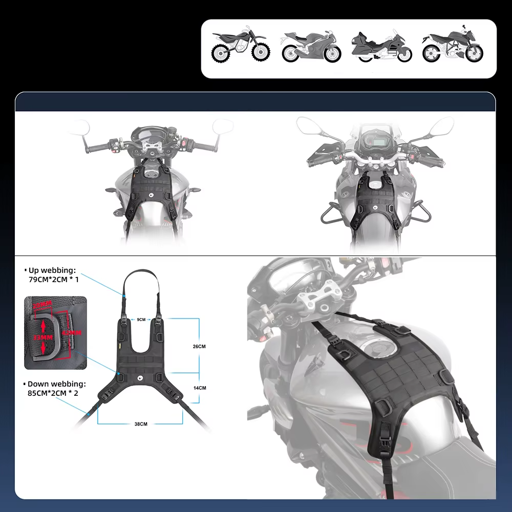 how to attach motorcycle tank bag