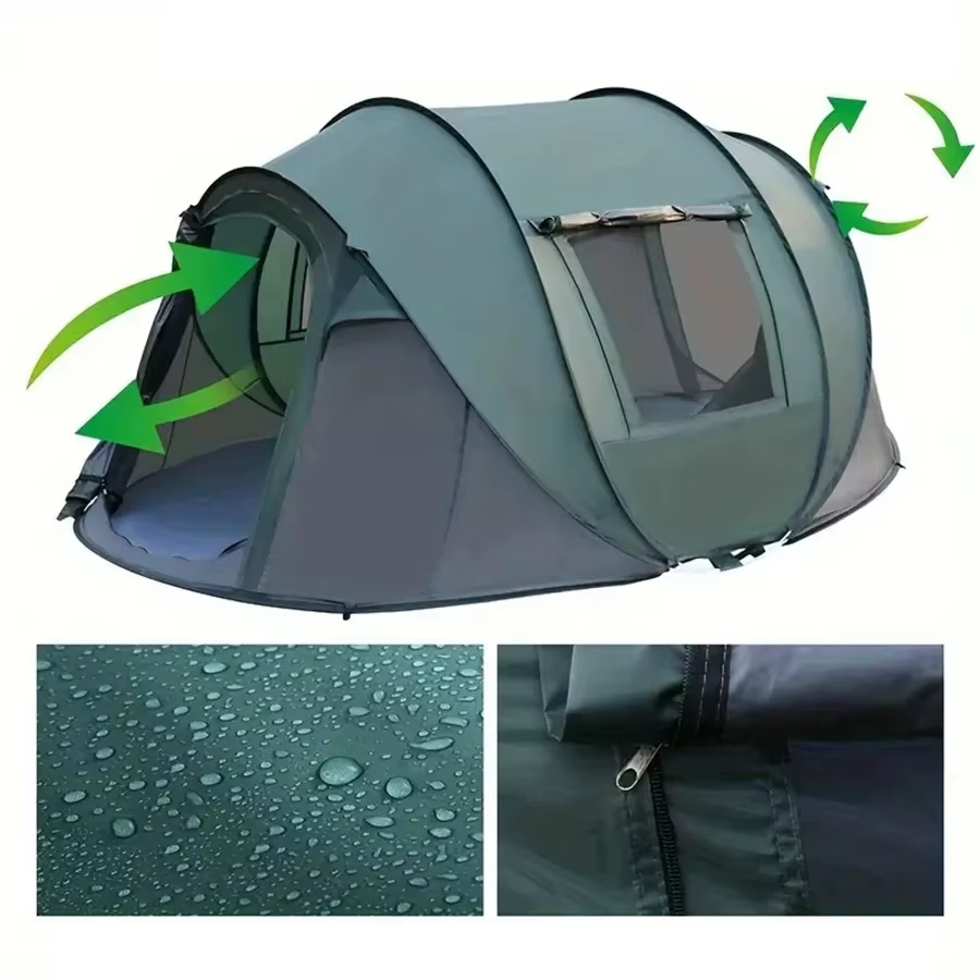 quick opening green tent