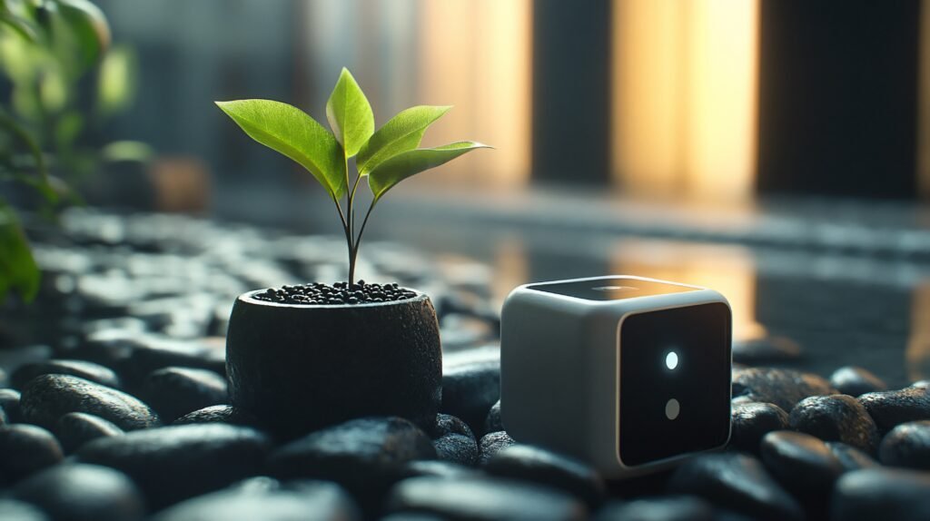 smart device on a internal garden